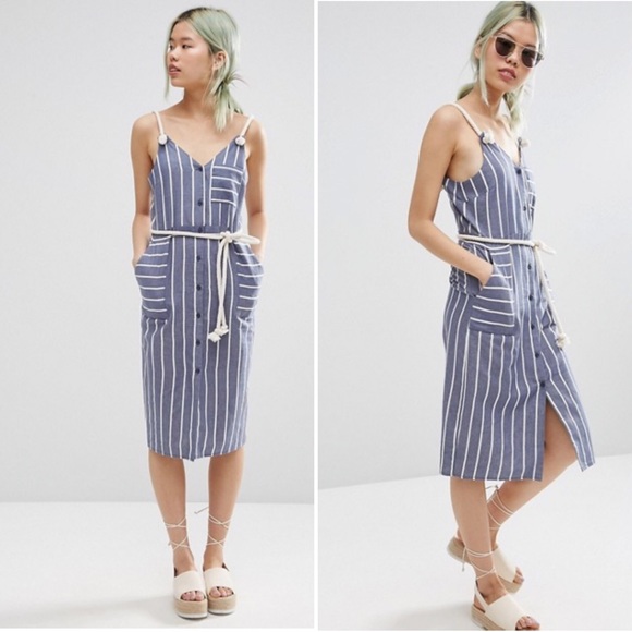 ASOS Dresses & Skirts - Asos Sundress stripe rope strap nautical midi